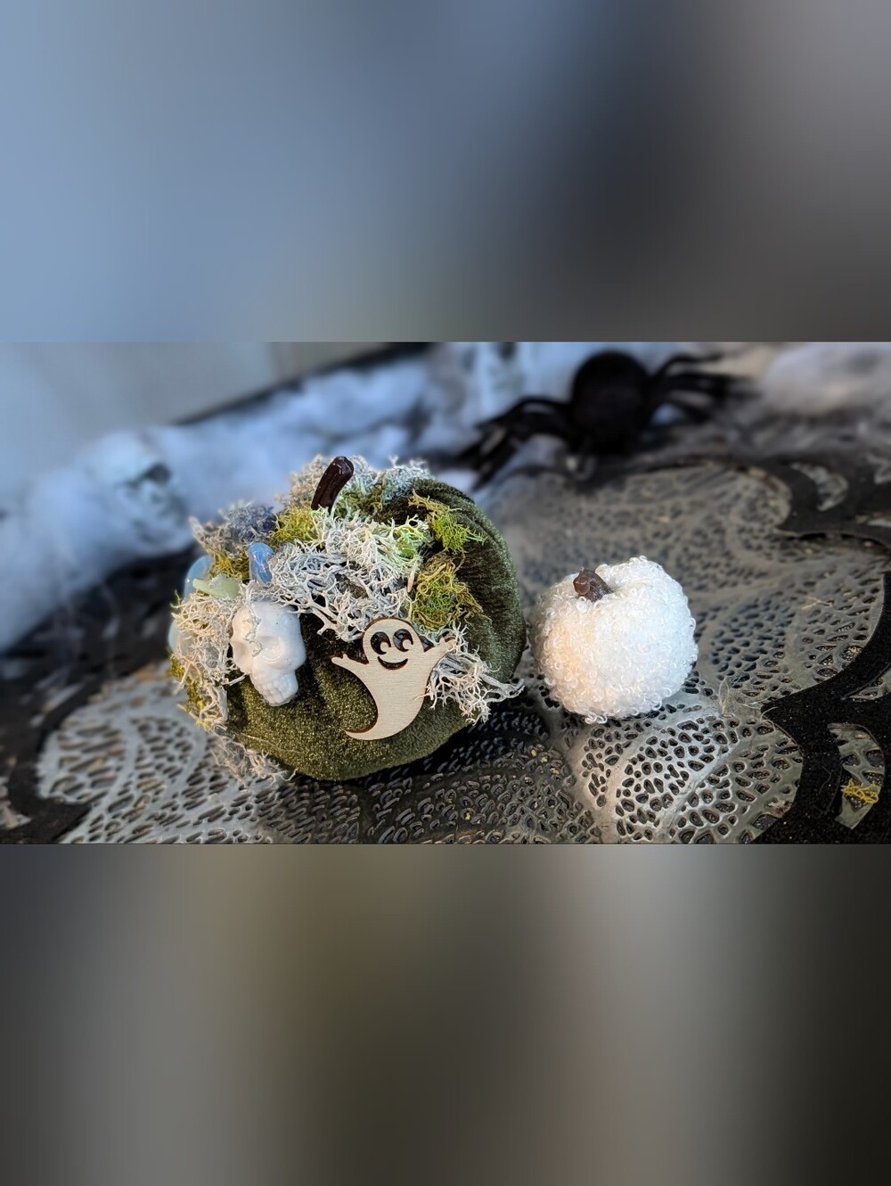 2pc Pumpkin Set w/ Opalite & Glow Calcite Crystals